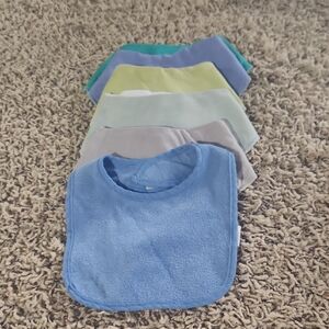 Soft Blue Baby Bib Set